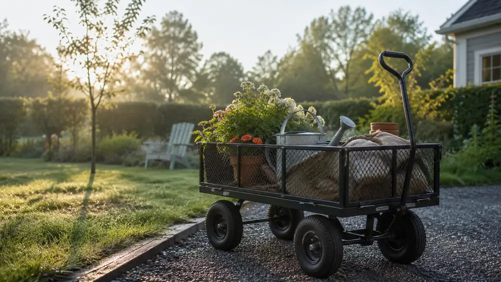 VEVOR Steel Garden Wagon Cart Review: One Season Hauling Mulch and Firewood in the VEVOR Steel Garden Cart